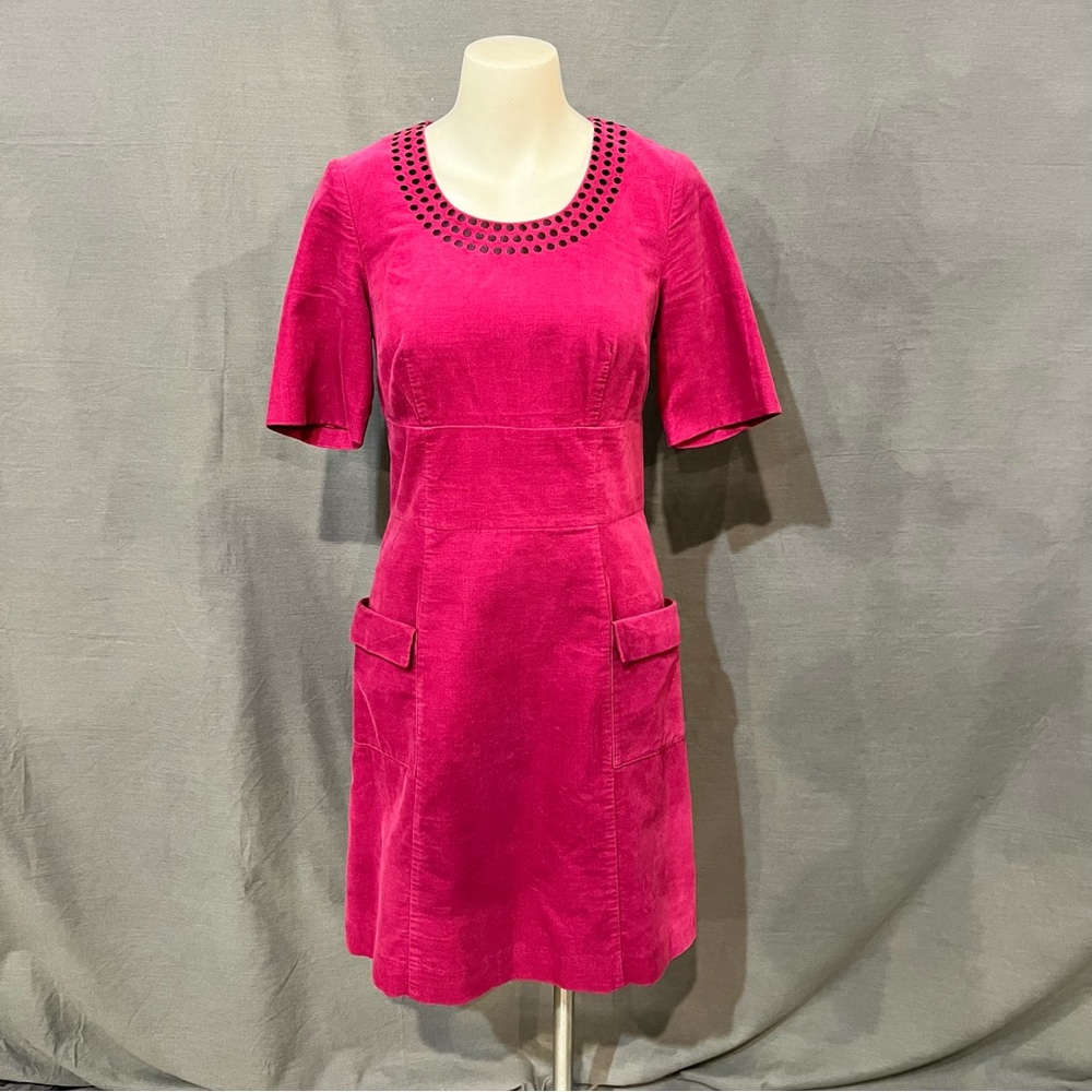 Boden Fuchsia Mini Dress with Black Accents